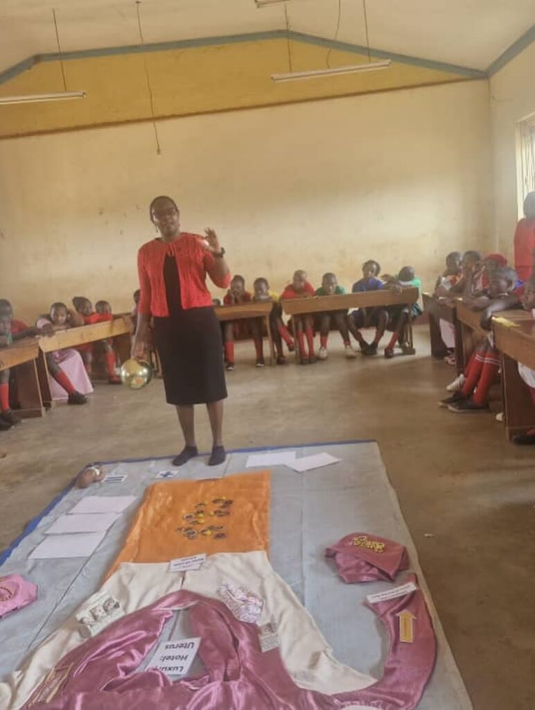 Teacher educating students about human rights, emphasizing that education is a right, not a luxury.